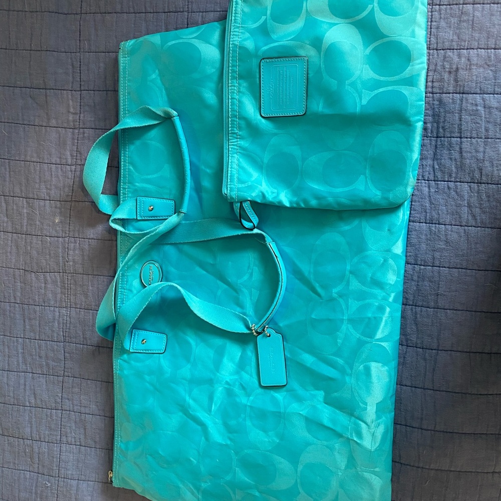 Bright blue Coach Weekender Bag